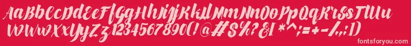 フォントmakinglovem – 赤い背景にピンクのフォント