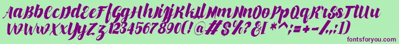 makinglovem Font – Purple Fonts on Green Background
