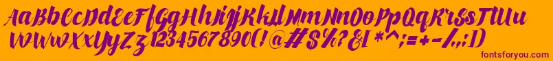 makinglovem-fontti – violetit fontit oranssilla taustalla