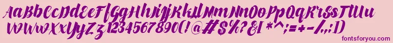 makinglovem-Schriftart – Violette Schriften auf rosa Hintergrund