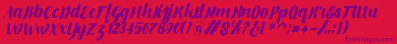 makinglovem Font – Purple Fonts on Red Background