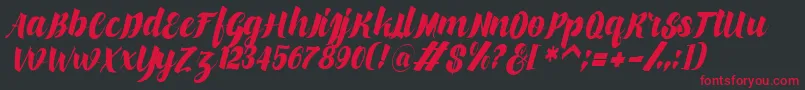 フォントmakinglovem – 黒い背景に赤い文字