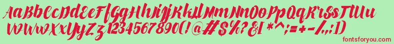 makinglovem Font – Red Fonts on Green Background