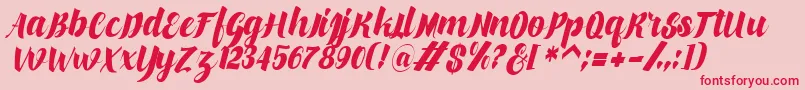 makinglovem Font – Red Fonts on Pink Background