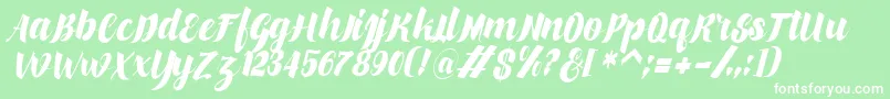 makinglovem Font – White Fonts on Green Background