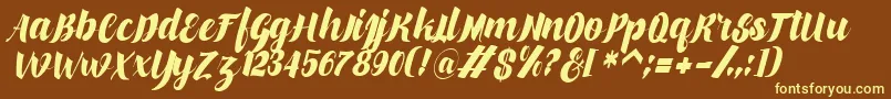 makinglovem Font – Yellow Fonts on Brown Background