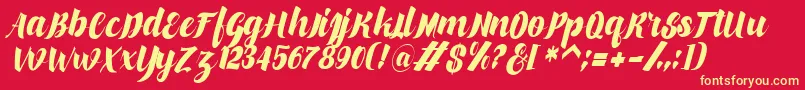 makinglovem Font – Yellow Fonts on Red Background