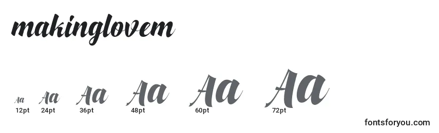 Makinglovem Font Sizes
