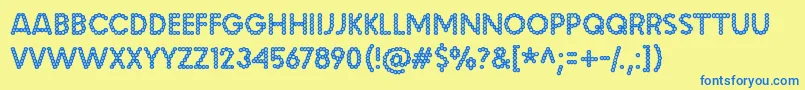 malache crunch Font – Blue Fonts on Yellow Background