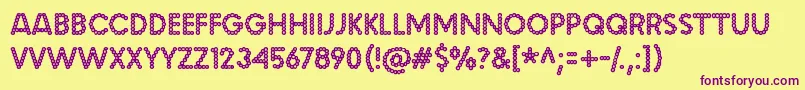 malache crunch Font – Purple Fonts on Yellow Background