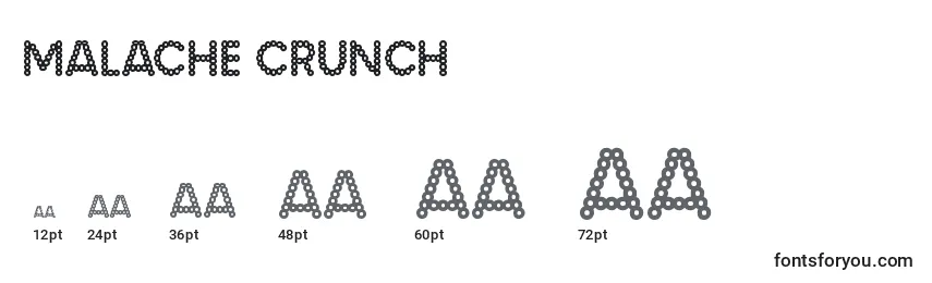 Размеры шрифта Malache crunch