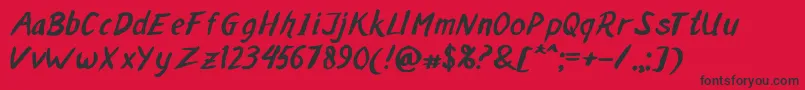 MALAKA BRUSH Font – Black Fonts on Red Background