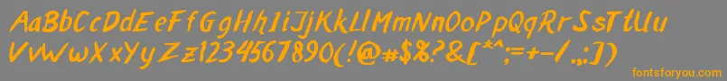 MALAKA BRUSH Font – Orange Fonts on Gray Background