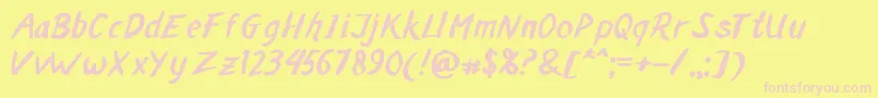 MALAKA BRUSH Font – Pink Fonts on Yellow Background