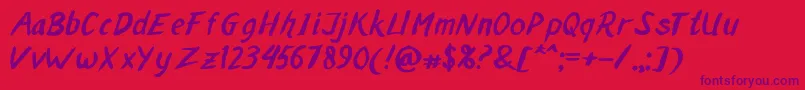 fuente MALAKA BRUSH – Fuentes Moradas Sobre Fondo Rojo