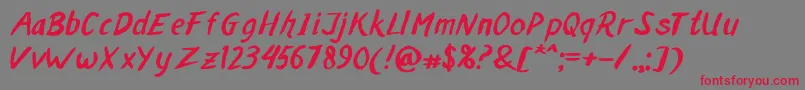 MALAKA BRUSH Font – Red Fonts on Gray Background