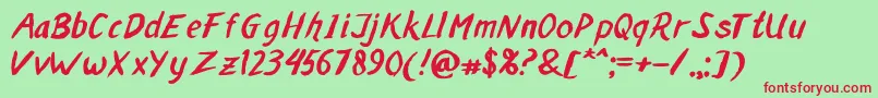 MALAKA BRUSH Font – Red Fonts on Green Background