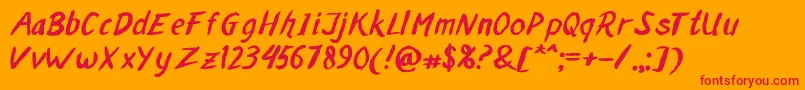MALAKA BRUSH Font – Red Fonts on Orange Background