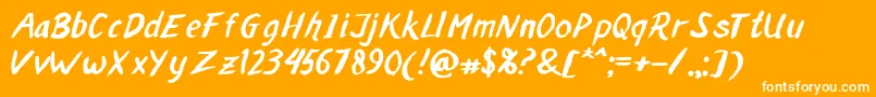 MALAKA BRUSH Font – White Fonts on Orange Background