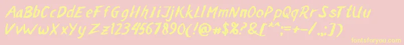 MALAKA BRUSH Font – Yellow Fonts on Pink Background