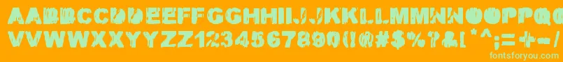 MALAMADRE Font – Green Fonts on Orange Background