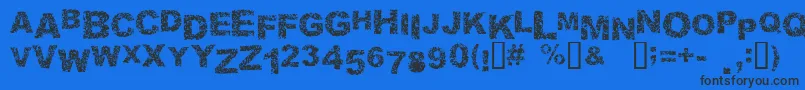 MALAPROPISM-Schriftart – Schwarze Schriften auf blauem Hintergrund