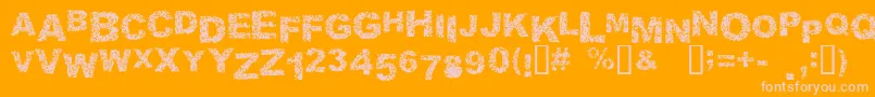 フォントMALAPROPISM – オレンジの背景にピンクのフォント