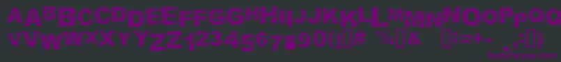 Czcionka MALAPROPISM – fioletowe czcionki na czarnym tle