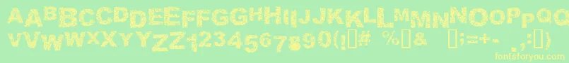 MALAPROPISM-Schriftart – Gelbe Schriften auf grünem Hintergrund