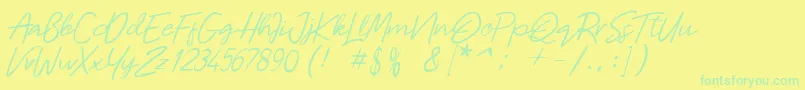 More about Malaya Font Malaya Font – Green Fonts on Yellow Background