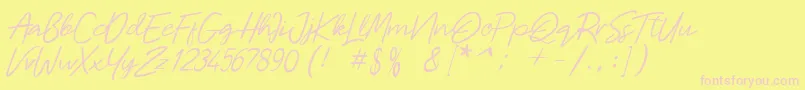 Malaya Font – Pink Fonts on Yellow Background