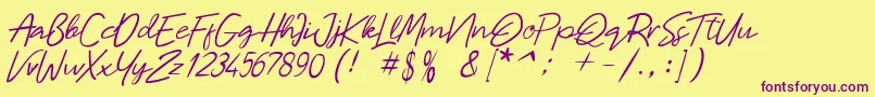 Malaya Font – Purple Fonts on Yellow Background