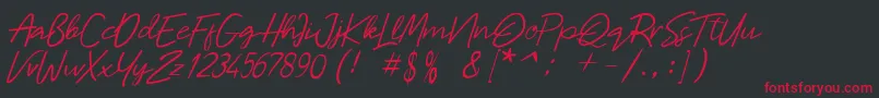 Malaya Font – Red Fonts on Black Background