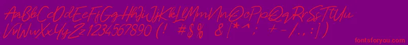 Fonte Malaya – fontes vermelhas em um fundo violeta