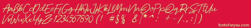 Malaya Font – Yellow Fonts on Red Background