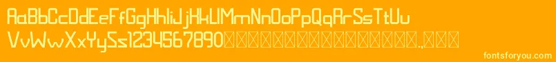MALDINI NORMAL-fontti – keltaiset fontit oranssilla taustalla