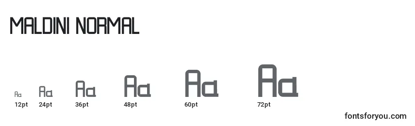 MALDINI NORMAL Font Sizes