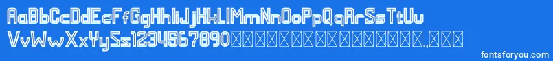 Fonte MALDINI STYLE – fontes brancas em um fundo azul