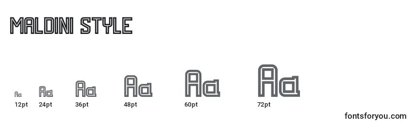 MALDINI STYLE Font Sizes