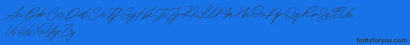 Maldins FREE-Schriftart – Schwarze Schriften auf blauem Hintergrund