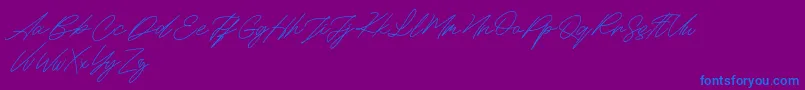 Maldins FREE Font – Blue Fonts on Purple Background