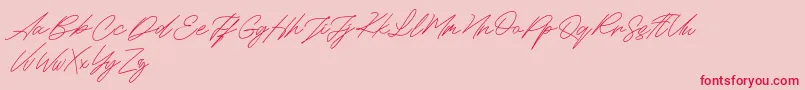 Maldins FREE-Schriftart – Rote Schriften auf rosa Hintergrund