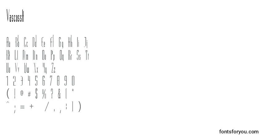 Шрифт Vascossk – алфавит, цифры, специальные символы