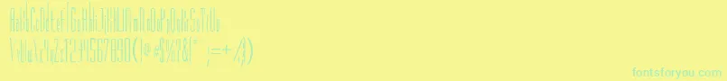 Vascossk-Schriftart – Grüne Schriften auf gelbem Hintergrund