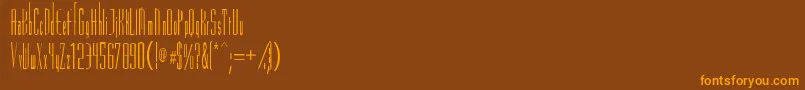 Vascossk-Schriftart – Orangefarbene Schriften auf braunem Hintergrund