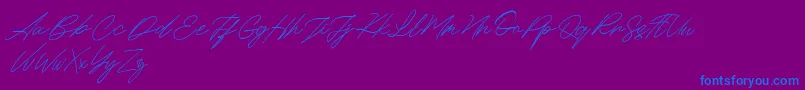 Maldins FREE-Schriftart – Blaue Schriften auf violettem Hintergrund