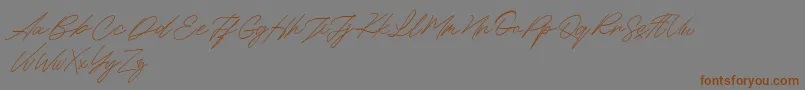 Maldins FREE-Schriftart – Braune Schriften auf grauem Hintergrund