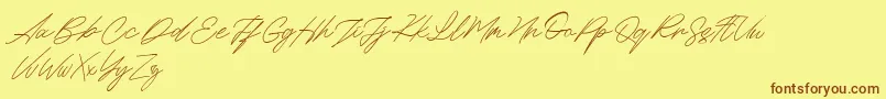 Czcionka Maldins FREE – brązowe czcionki na żółtym tle