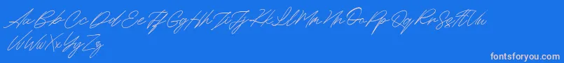 Maldins FREE-Schriftart – Rosa Schriften auf blauem Hintergrund