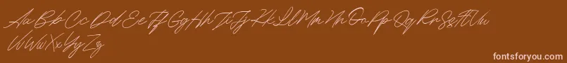 Maldins FREE-Schriftart – Rosa Schriften auf braunem Hintergrund